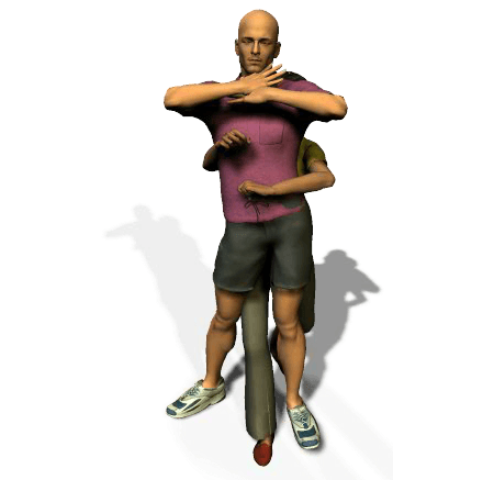 To relieve an airway obstruction on a conscious victim, perform the Heimlich Maneuver