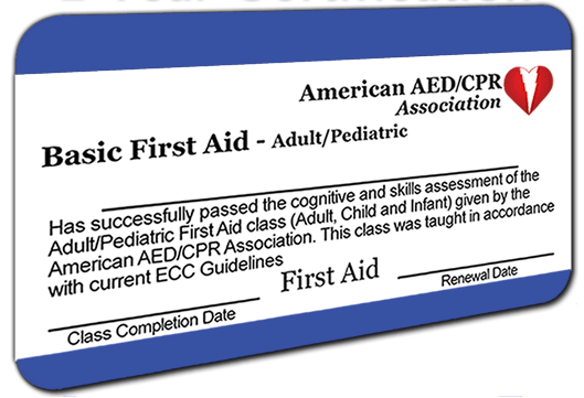 First Aid Certification Card