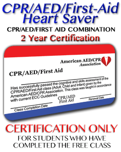 Online Heart Saver CPR AED First-aid Certification 